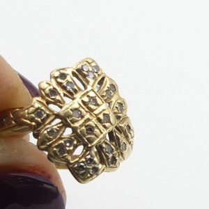 Vintage Portuguesa 14k & mini diamonds rings size